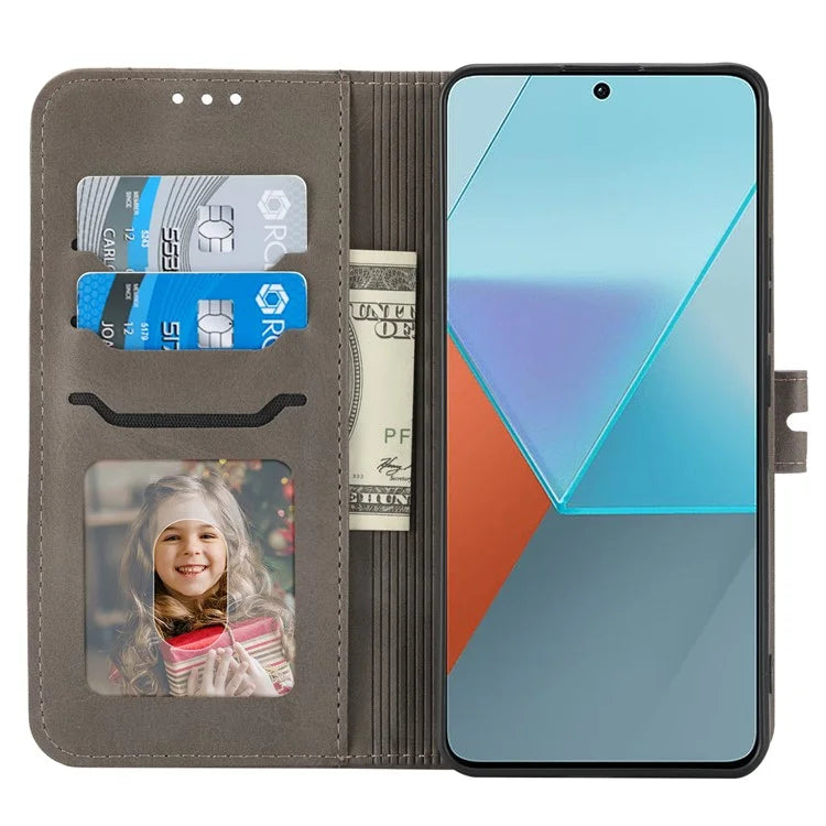 For Xiaomi Redmi Note 13 Pro 5G / Poco X6 5G Leather Case Happy Cat Pattern Folding Stand Phone Cover