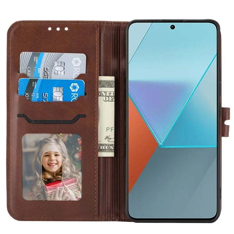 For Xiaomi Redmi Note 13 Pro 5G / Poco X6 5G Leather Case Happy Cat Pattern Folding Stand Phone Cover