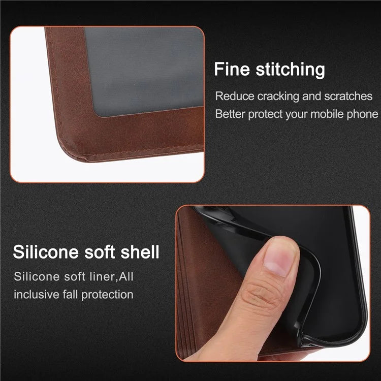 For Xiaomi Redmi Note 13 Pro 5G / Poco X6 5G Leather Case Happy Cat Pattern Folding Stand Phone Cover