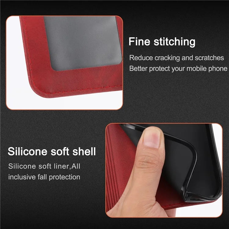 For Xiaomi Redmi Note 13 Pro 5G / Poco X6 5G Leather Case Happy Cat Pattern Folding Stand Phone Cover