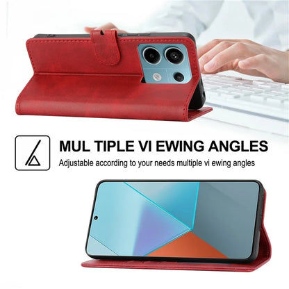 For Xiaomi Redmi Note 13 Pro 5G / Poco X6 5G Leather Case Happy Cat Pattern Folding Stand Phone Cover