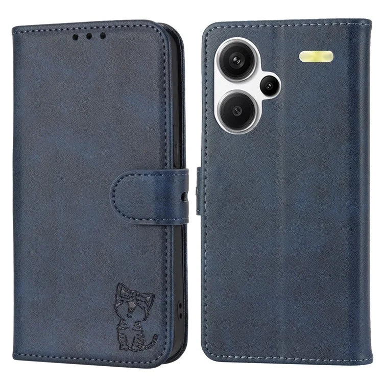 For Xiaomi Redmi Note 13 Pro+ 5G Wallet Case Happy Cat Pattern Shockproof Flip Phone Cover