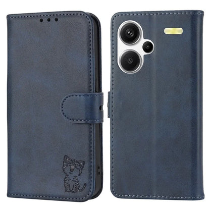 For Xiaomi Redmi Note 13 Pro+ 5G Wallet Case Happy Cat Pattern Shockproof Flip Phone Cover