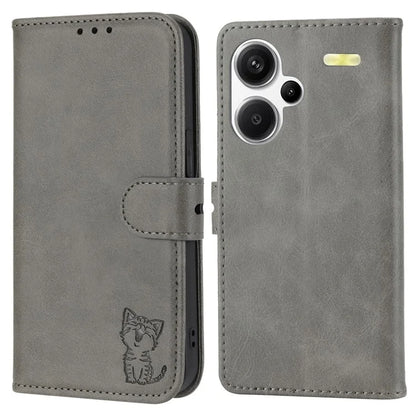 For Xiaomi Redmi Note 13 Pro+ 5G Wallet Case Happy Cat Pattern Shockproof Flip Phone Cover