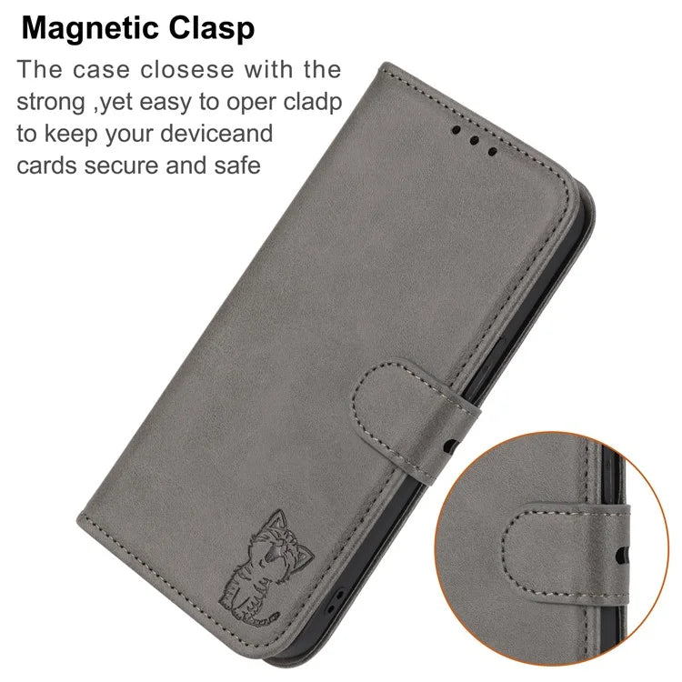 For Xiaomi Redmi Note 13 Pro+ 5G Wallet Case Happy Cat Pattern Shockproof Flip Phone Cover