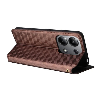 For Xiaomi Redmi Note 13 4G Wallet Case Stand Full Protection Leather Rhombus Phone Cover
