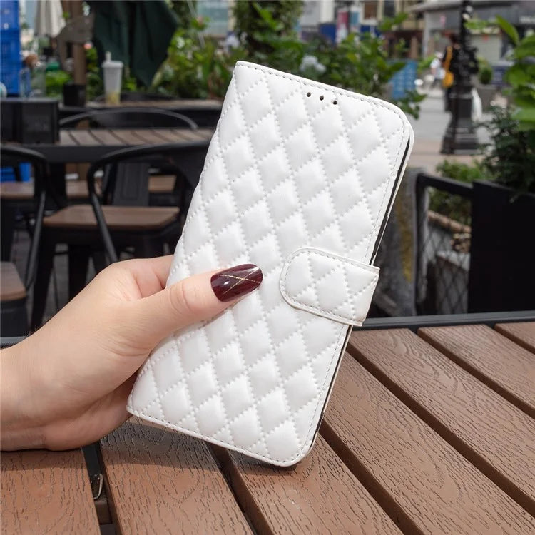 BINFEN COLOR BF Style-14 For Xiaomi Redmi Note 13 Pro+ 5G Case Leather Rhombus Phone Cover
