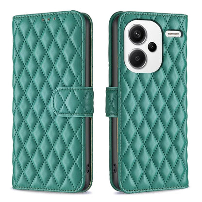 BINFEN COLOR BF Style-14 For Xiaomi Redmi Note 13 Pro+ 5G Case Leather Rhombus Phone Cover