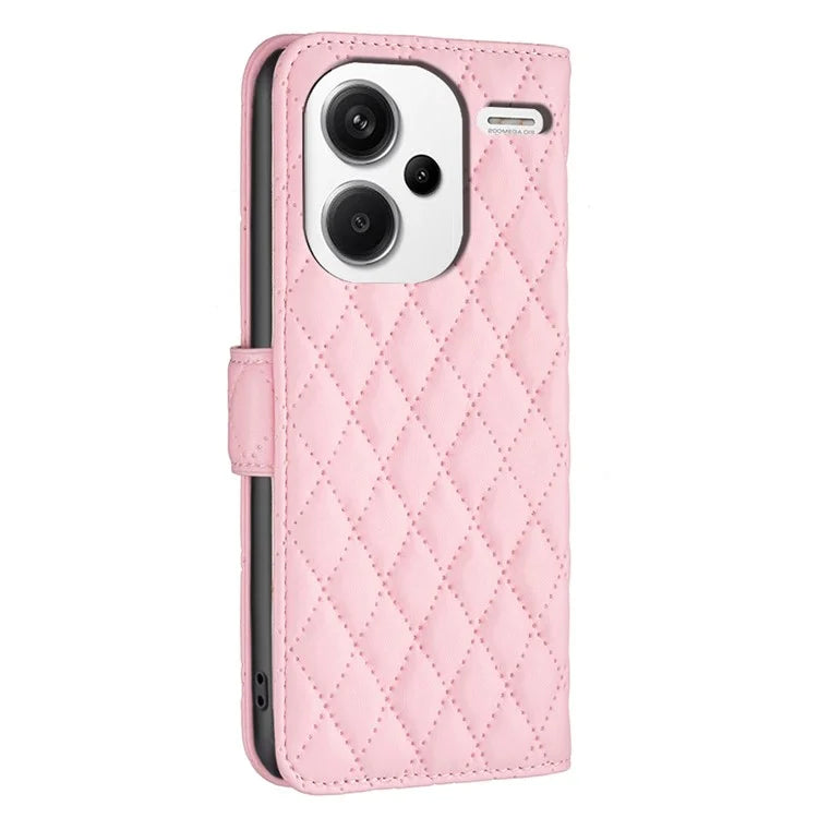 BINFEN COLOR BF Style-14 For Xiaomi Redmi Note 13 Pro+ 5G Case Leather Rhombus Phone Cover
