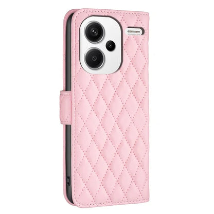 BINFEN COLOR BF Style-14 For Xiaomi Redmi Note 13 Pro+ 5G Case Leather Rhombus Phone Cover