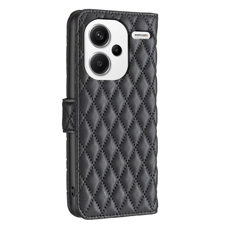 BINFEN COLOR BF Style-14 For Xiaomi Redmi Note 13 Pro+ 5G Case Leather Rhombus Phone Cover