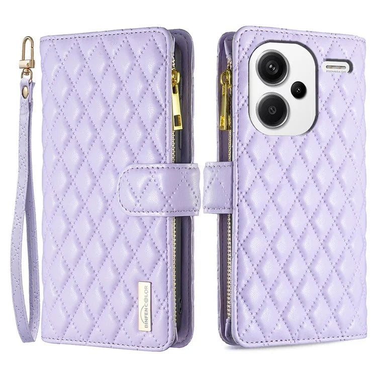 BINFEN COLOR BF Style-15 For Xiaomi Redmi Note 13 Pro+ 5G Case Zipper Magnetic Folio Phone Cover