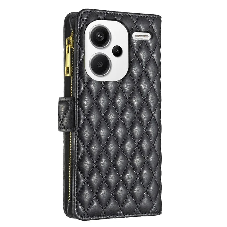 BINFEN COLOR BF Style-15 For Xiaomi Redmi Note 13 Pro+ 5G Case Zipper Magnetic Folio Phone Cover