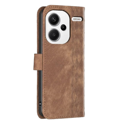 For Xiaomi Redmi Note 13 Pro+ 5G Leather Wallet Case Grid Pattern Shockproof Flip Cover
