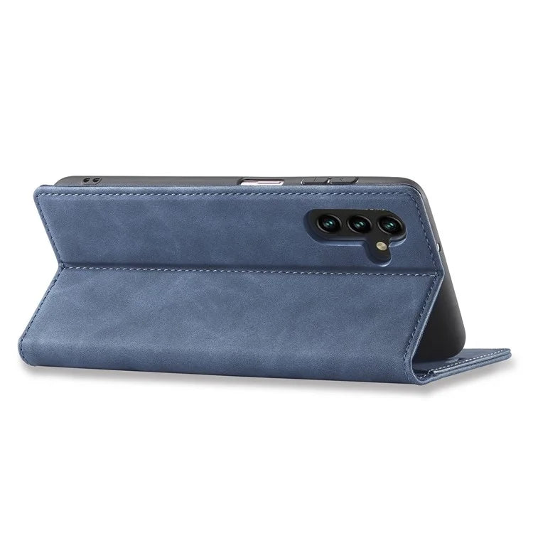 LC.IMEEKE For Samsung Galaxy A55 5G Wallet Case Microfiber Leather Phone Cover