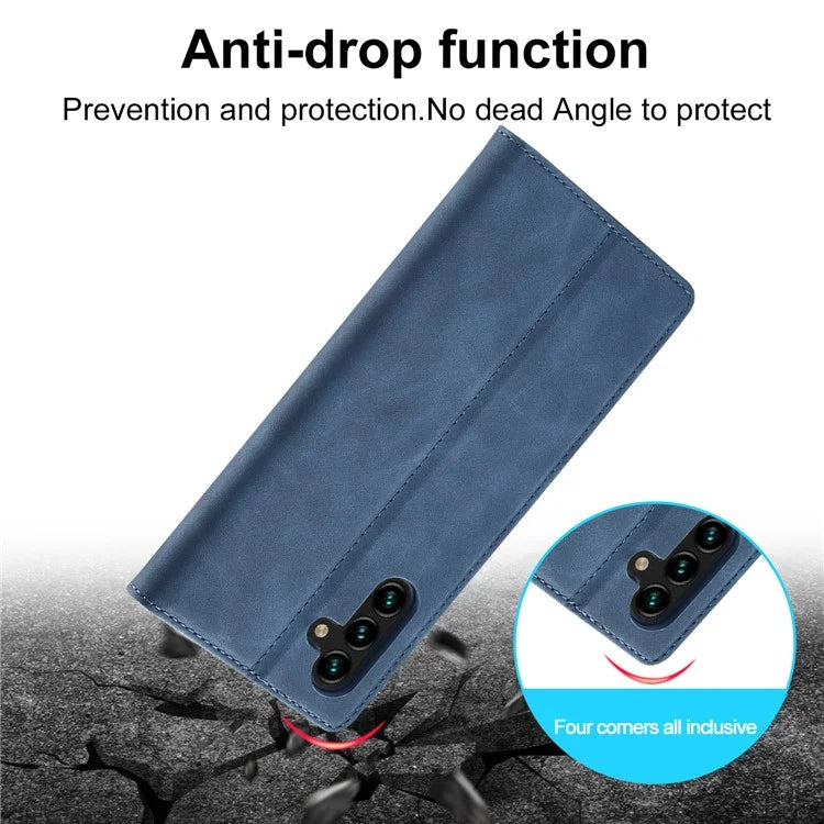 LC.IMEEKE For Samsung Galaxy A55 5G Wallet Case Microfiber Leather Phone Cover