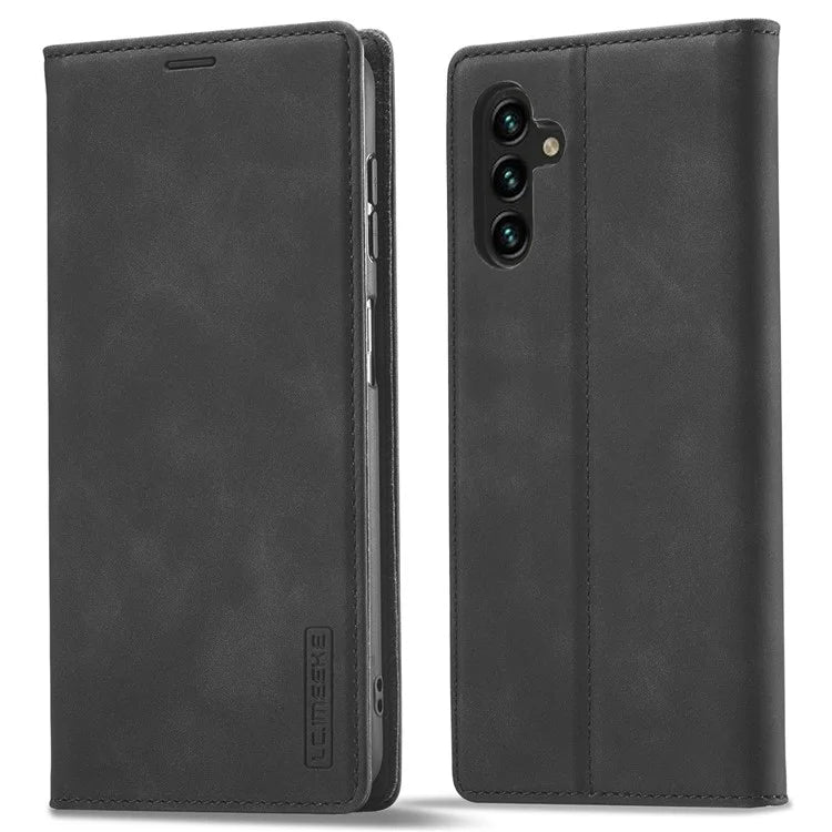 LC.IMEEKE For Samsung Galaxy A55 5G Wallet Case Microfiber Leather Phone Cover