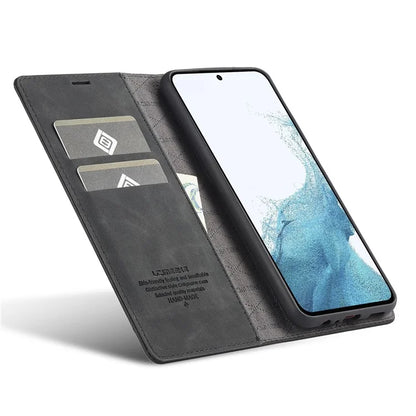 LC.IMEEKE For Samsung Galaxy A55 5G Wallet Case Microfiber Leather Phone Cover