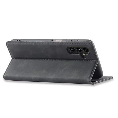 LC.IMEEKE For Samsung Galaxy A55 5G Wallet Case Microfiber Leather Phone Cover