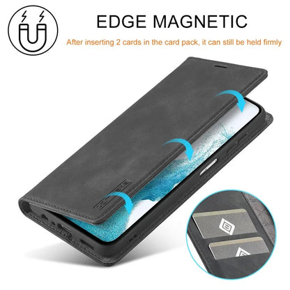 LC.IMEEKE For Samsung Galaxy A55 5G Wallet Case Microfiber Leather Phone Cover