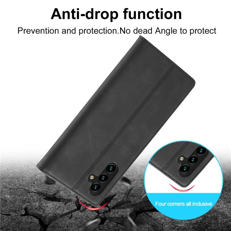 LC.IMEEKE For Samsung Galaxy A55 5G Wallet Case Microfiber Leather Phone Cover