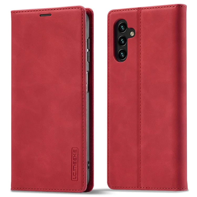 LC.IMEEKE For Samsung Galaxy A55 5G Wallet Case Microfiber Leather Phone Cover