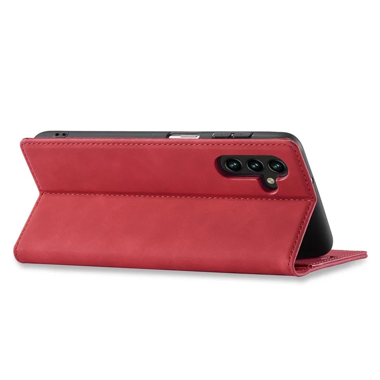 LC.IMEEKE For Samsung Galaxy A55 5G Wallet Case Microfiber Leather Phone Cover