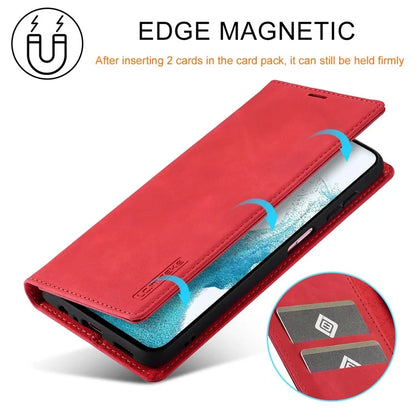 LC.IMEEKE For Samsung Galaxy A55 5G Wallet Case Microfiber Leather Phone Cover