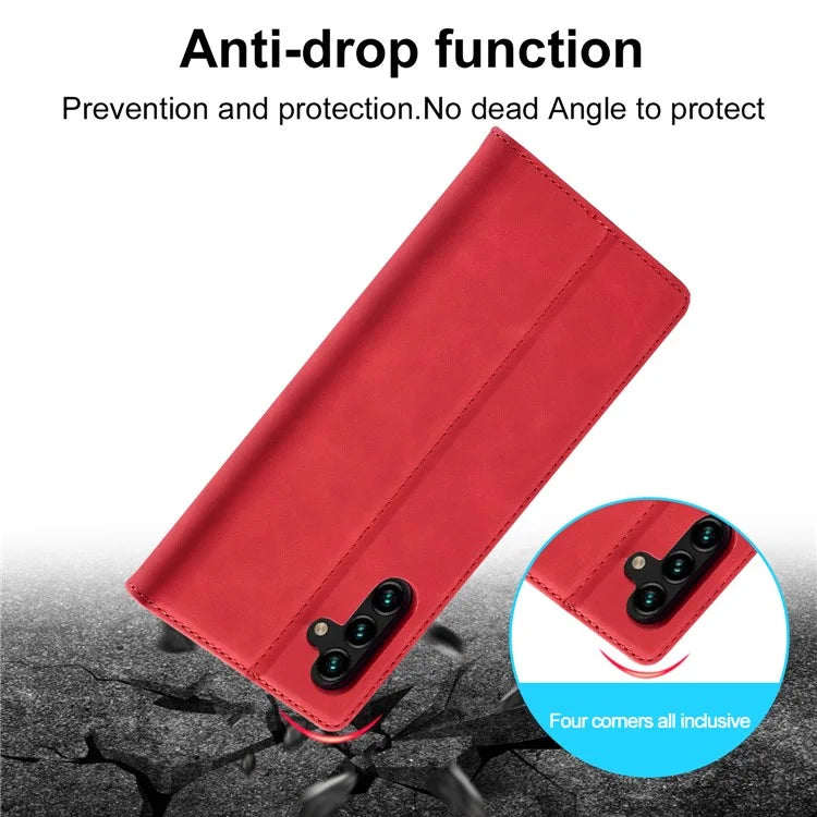 LC.IMEEKE For Samsung Galaxy A55 5G Wallet Case Microfiber Leather Phone Cover