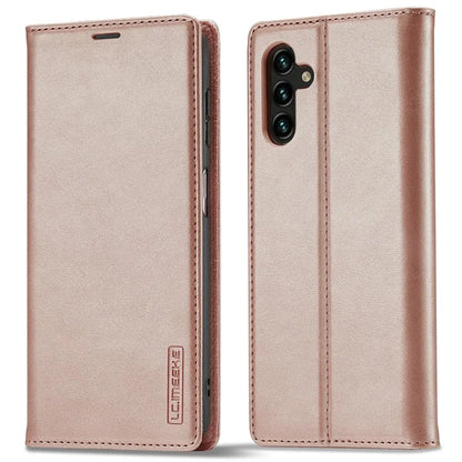 LC.IMEEKE For Samsung Galaxy A55 5G Wallet Case Microfiber Leather Phone Cover