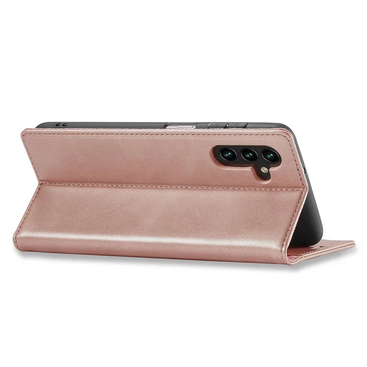 LC.IMEEKE For Samsung Galaxy A55 5G Wallet Case Microfiber Leather Phone Cover
