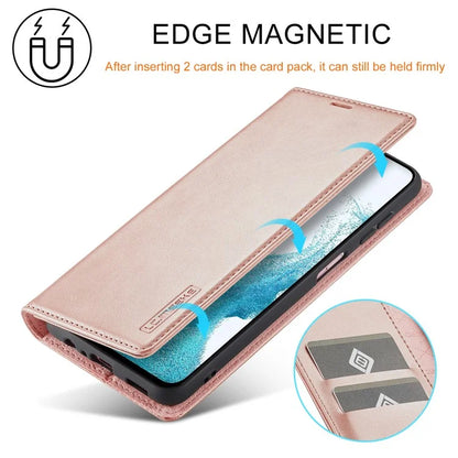 LC.IMEEKE For Samsung Galaxy A55 5G Wallet Case Microfiber Leather Phone Cover