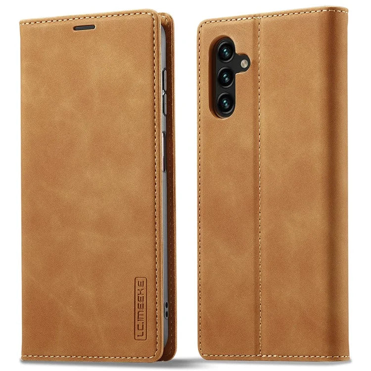 LC.IMEEKE For Samsung Galaxy A55 5G Wallet Case Microfiber Leather Phone Cover