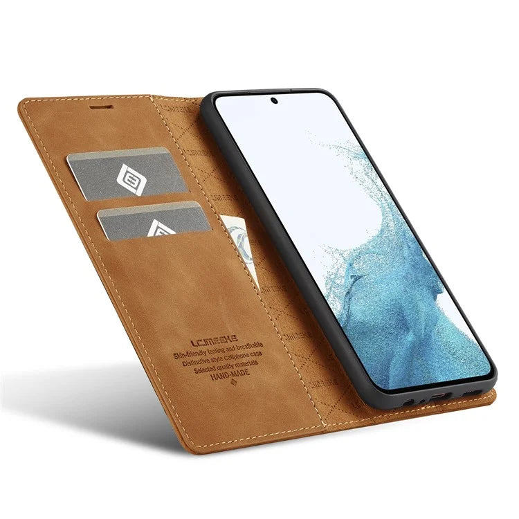 LC.IMEEKE For Samsung Galaxy A55 5G Wallet Case Microfiber Leather Phone Cover