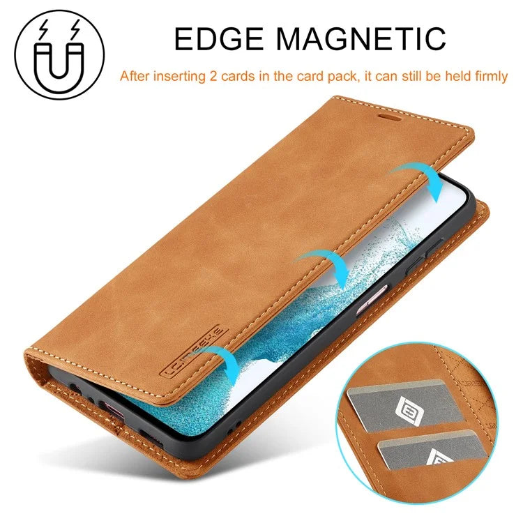 LC.IMEEKE For Samsung Galaxy A55 5G Wallet Case Microfiber Leather Phone Cover