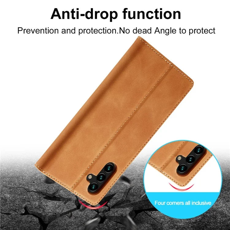 LC.IMEEKE For Samsung Galaxy A55 5G Wallet Case Microfiber Leather Phone Cover