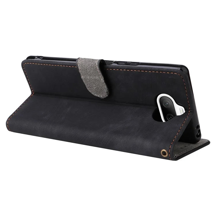 For Sony Xperia 8 Case RFID Blocking PU Leather Phone Cover with Wallet