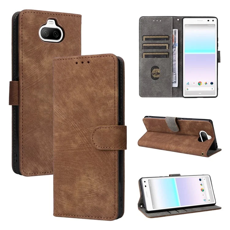For Sony Xperia 8 Case RFID Blocking PU Leather Phone Cover with Wallet