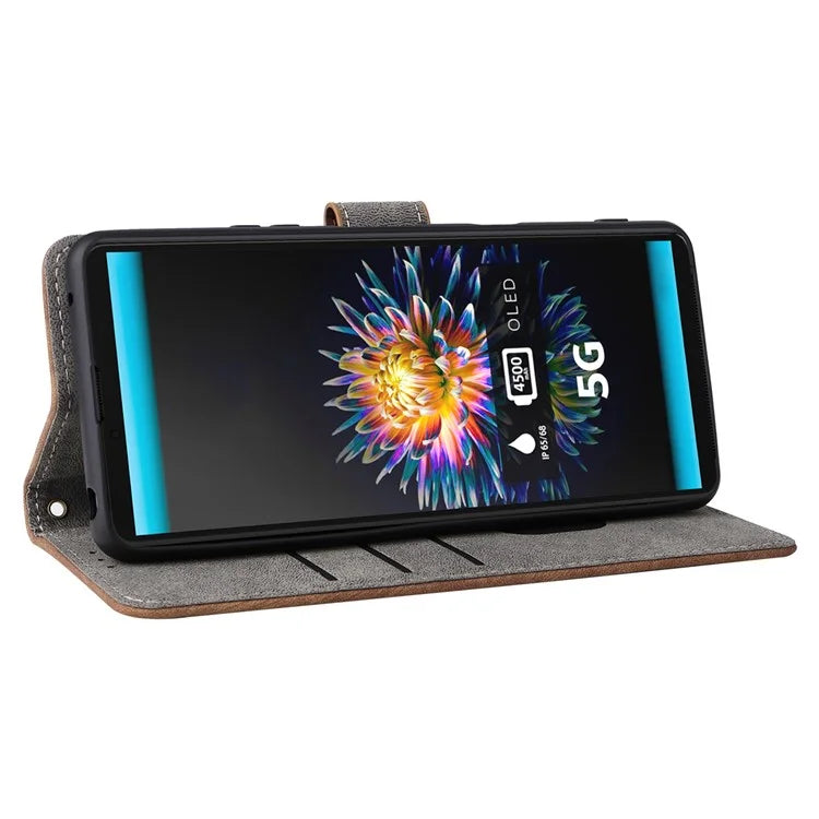 For Sony Xperia 10 III 5G Case Flip Leather Phone Cover with RFID Blocking Wallet