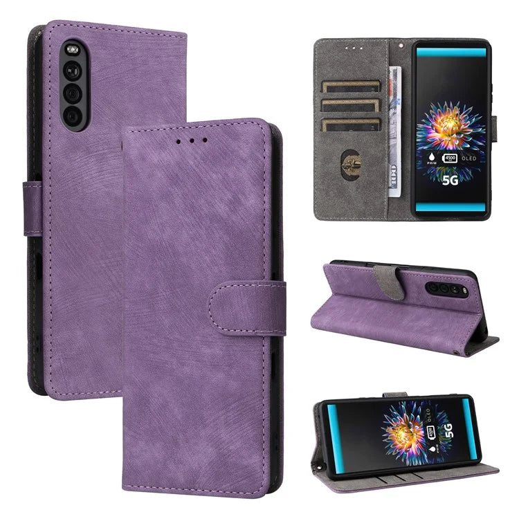 For Sony Xperia 10 III 5G Case Flip Leather Phone Cover with RFID Blocking Wallet