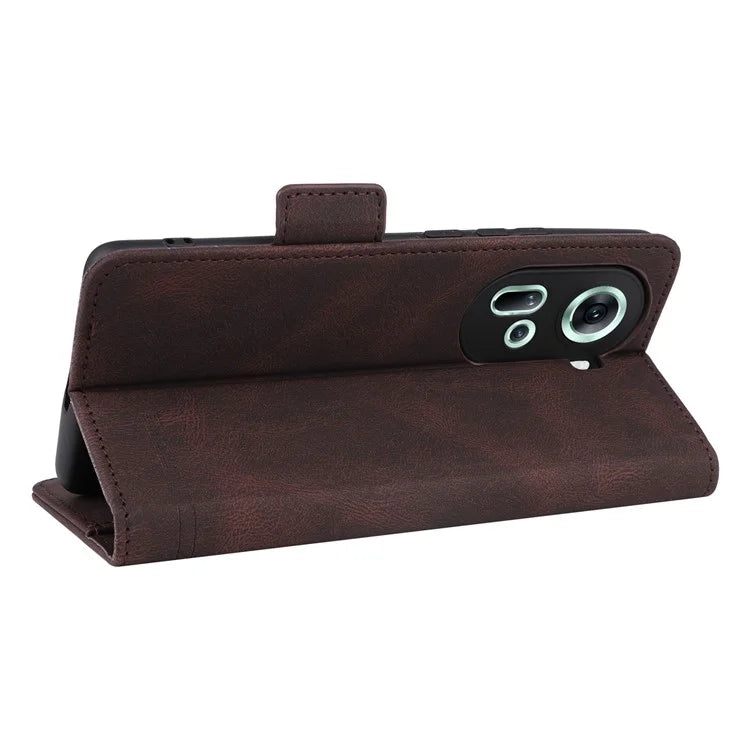 For Oppo Reno11 5G (Global) Flip Leather Case Hardware Decor Phone Cover with Wallet