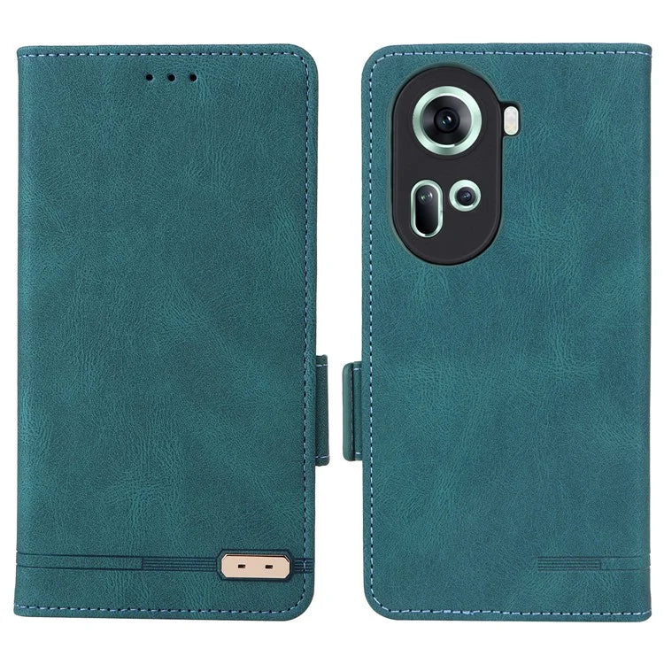 For Oppo Reno11 5G (Global) Flip Leather Case Hardware Decor Phone Cover with Wallet