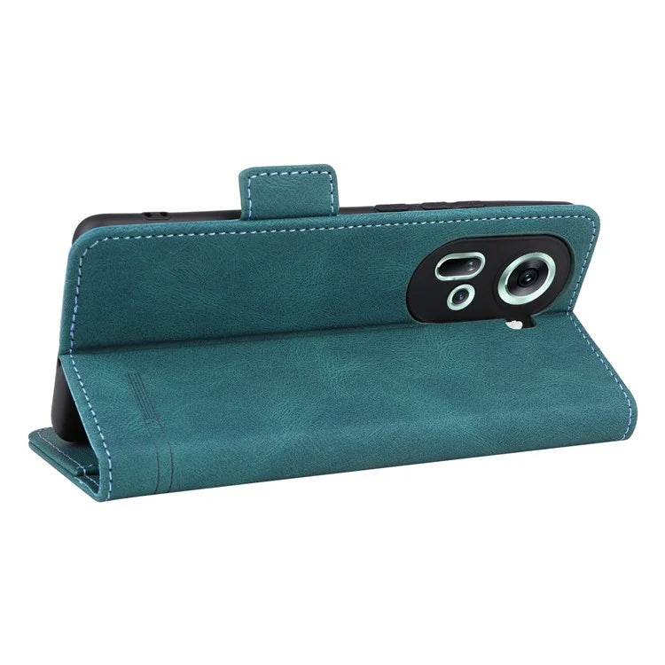 For Oppo Reno11 5G (Global) Flip Leather Case Hardware Decor Phone Cover with Wallet