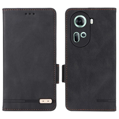 For Oppo Reno11 5G (Global) Flip Leather Case Hardware Decor Phone Cover with Wallet