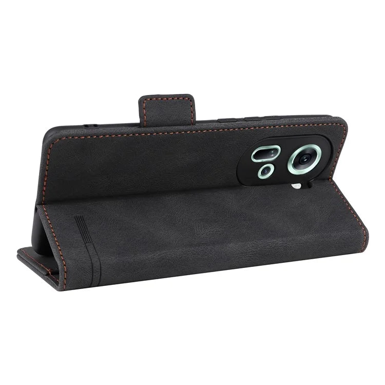 For Oppo Reno11 5G (Global) Flip Leather Case Hardware Decor Phone Cover with Wallet