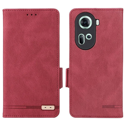 For Oppo Reno11 5G (Global) Flip Leather Case Hardware Decor Phone Cover with Wallet