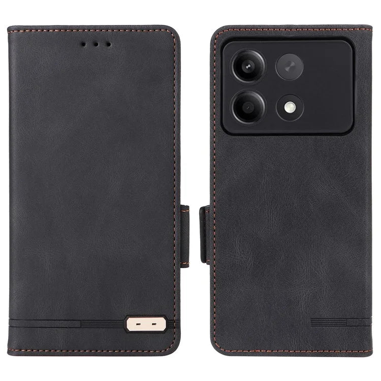 For Xiaomi Redmi Note 13R Pro 5G Wallet Case Hardware Decor Stand Phone Cover