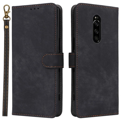 For Sony Xperia 1 RFID Blocking Leather Case with Strap Phone Wallet Cover