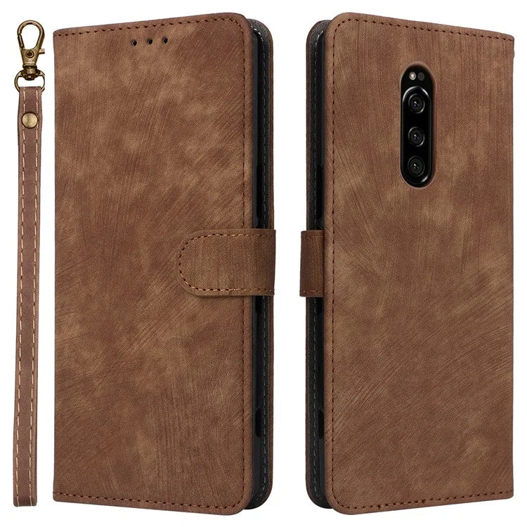 For Sony Xperia 1 RFID Blocking Leather Case with Strap Phone Wallet Cover