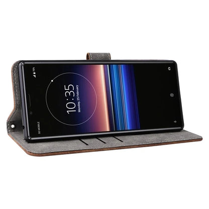 For Sony Xperia 1 RFID Blocking Leather Case with Strap Phone Wallet Cover